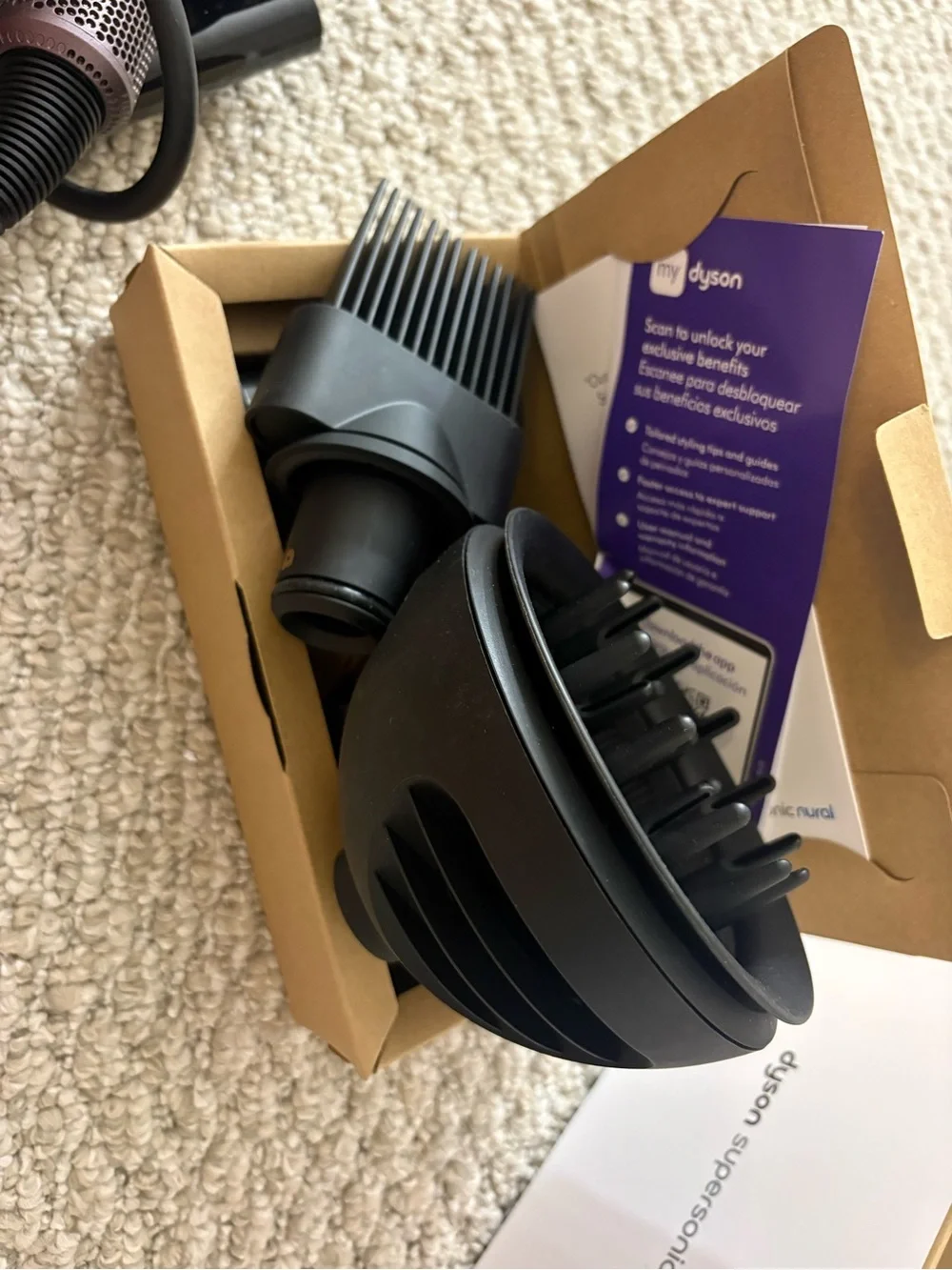 Dyson Supersonic nural in Black and Rose Gold Accents
